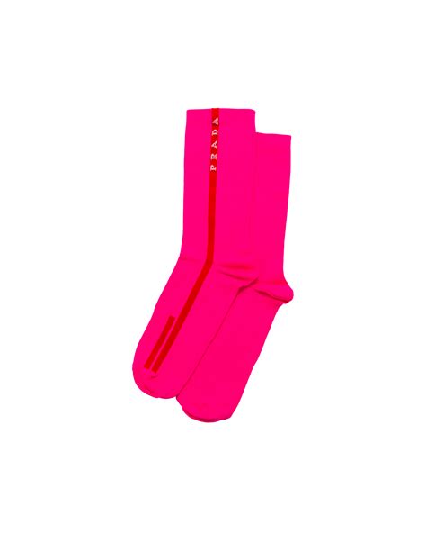 pink prada socks|Prada nylon socks.